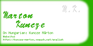 marton kuncze business card